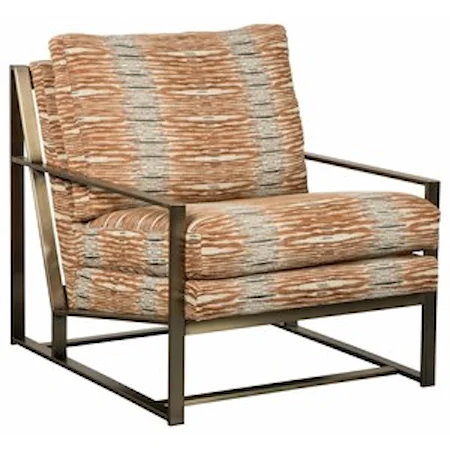 Contemporary Blackened Brass Finish Metal Accent Chair